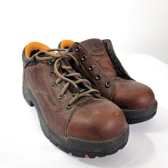 Timberland Pro Womens Titan 63189 Brown Alloy Toe Work Boots Size 7M Leather - Picture 1 of 11
